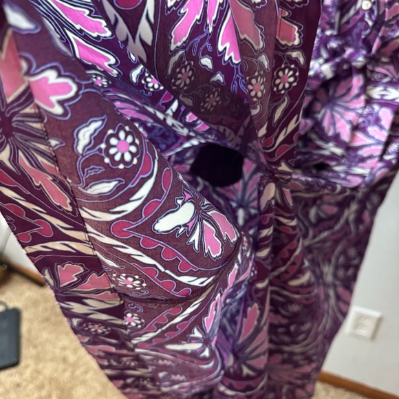 Talbots women’s Modern poplin shirtdress floral Size 12 - Picture 10 of 11